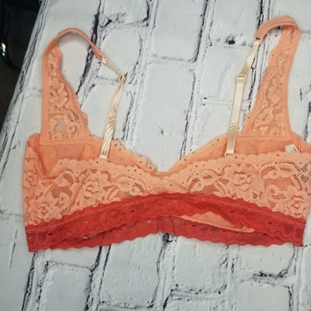 free people peach orange lace bralette